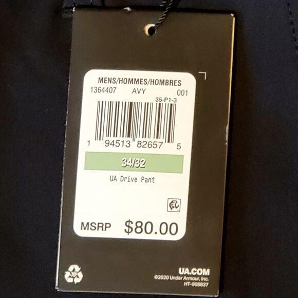 Under Armour UA Drive Pants 1364407 34/32 NWT - Picture 9 of 12